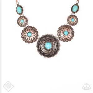 Mayan Marvel Copper/Blue Necklace & Earrings
